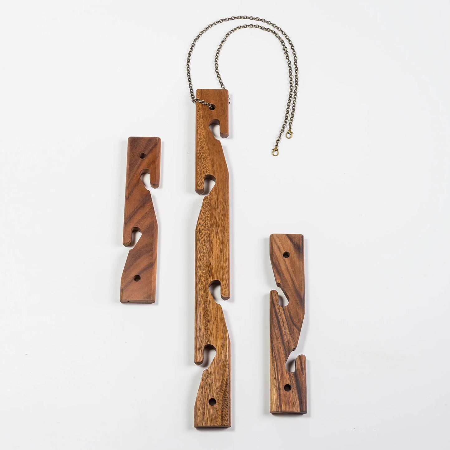 Acacia Wood Hanging Plant Pot Holder 3 piece set