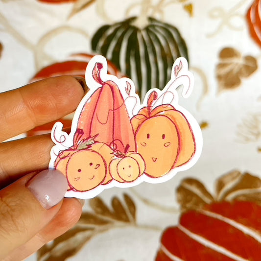 Pumpkin Family Die Cut Vinyl Sticker