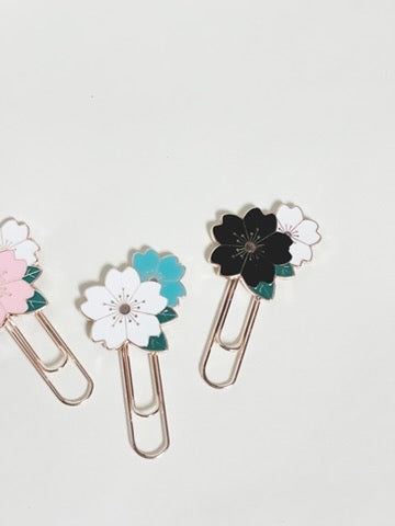 Sakura Flower Paper Clip Bookmark - Set of 3