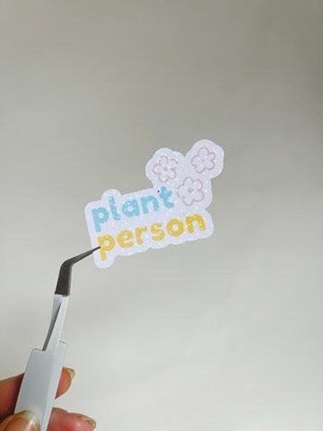 Plant Person Holographic Vinyl Sticker