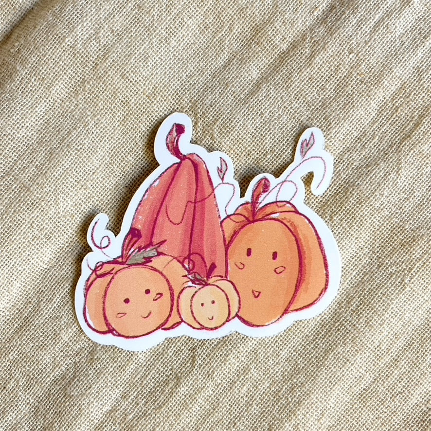 Pumpkin Family Die Cut Vinyl Sticker