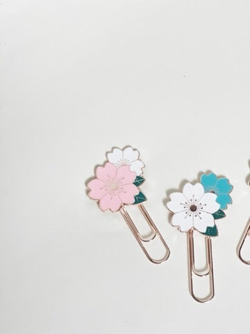 Sakura Flower Paper Clip Bookmark - Set of 3