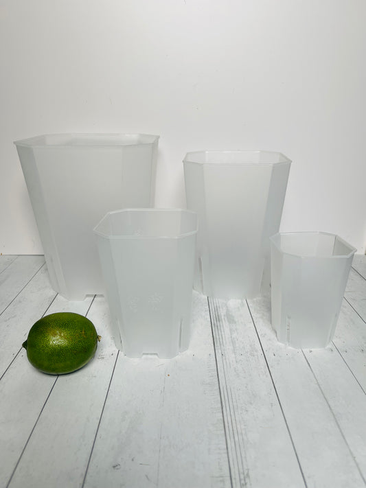 2.5/3.75/4.75/6" Frosted Tall Square Pot