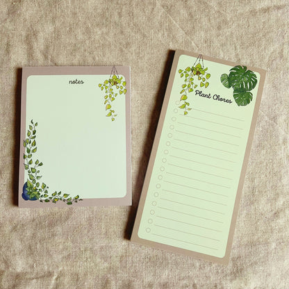 Plant Lover Notepad, Plant Chores List, Plant Inspired Stationery