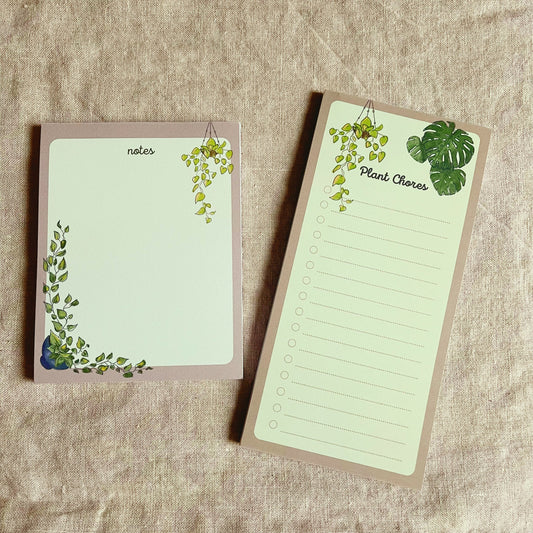 Plant Lover Notepad, Plant Chores List, Plant Inspired Stationery