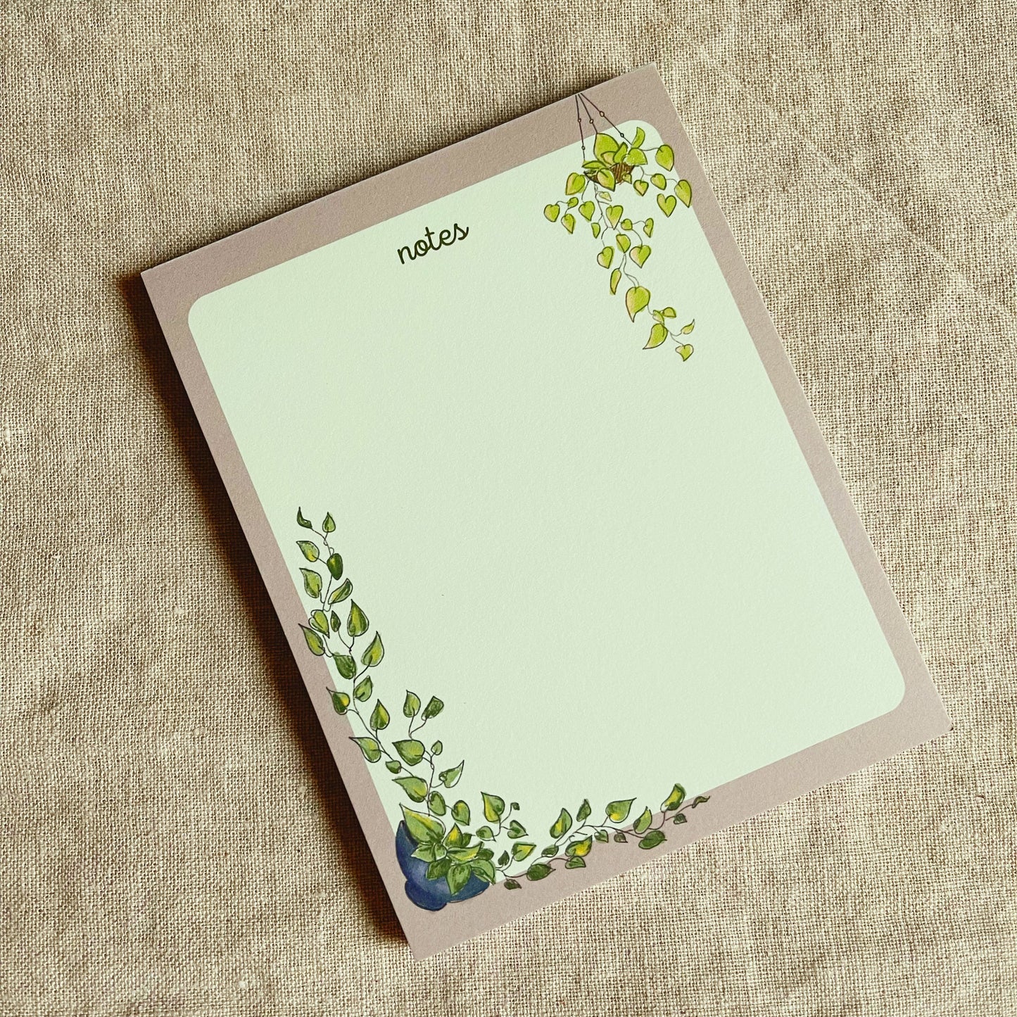 Plant Lover Notepad, Plant Chores List, Plant Inspired Stationery