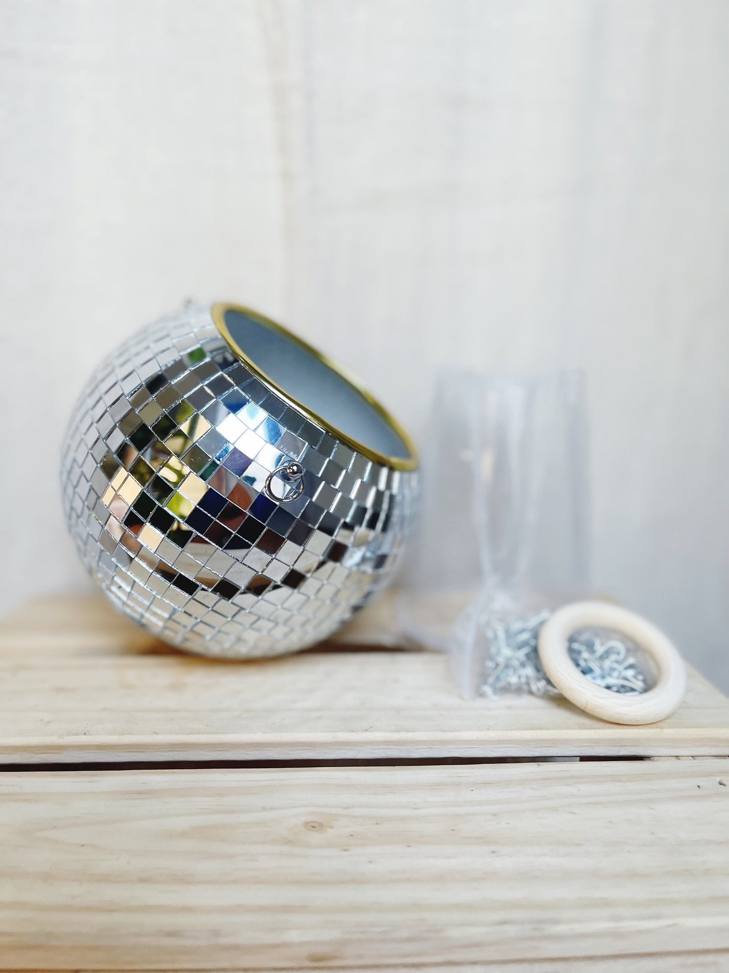 Disco Ball Party Planter with 4.5" Insert Pot Retro Design