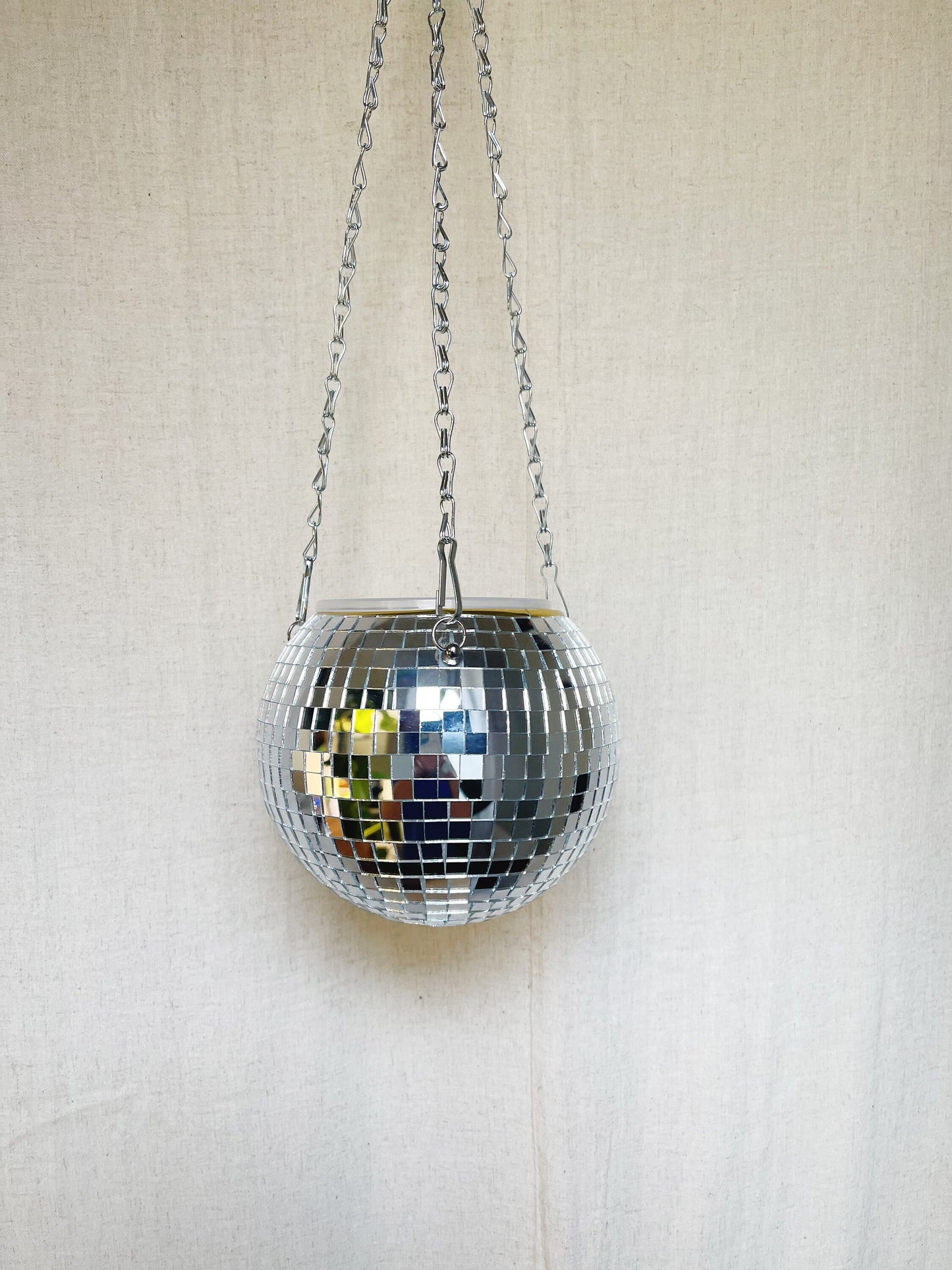 Disco Ball Party Planter with 4.5" Insert Pot Retro Design