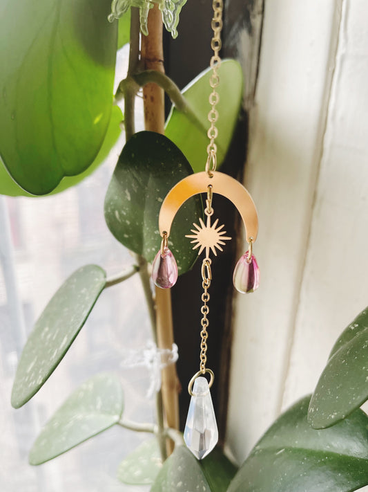 Suncatcher Trellis Charm, Plant Pendant, Handmade