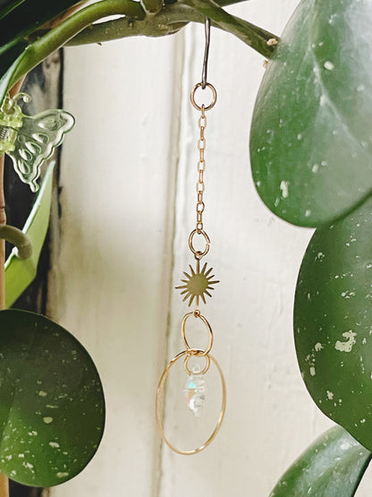 Suncatcher Trellis Charm, Plant Pendant, Handmade